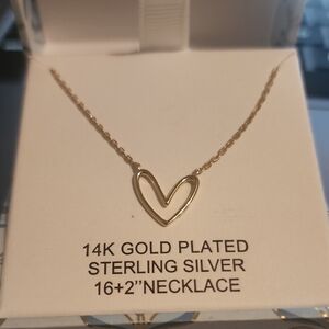 Rachel Zoe Gold Plated Heart Necklace Sterling Silver
